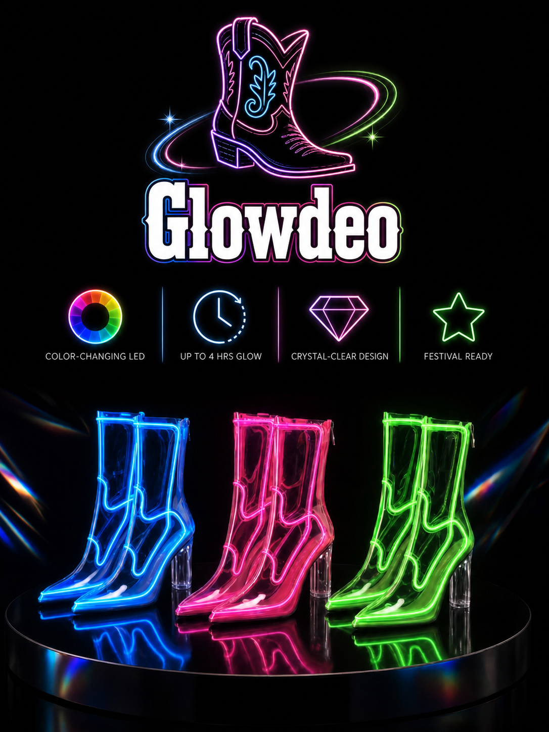 Glowdeo LED Party Boots